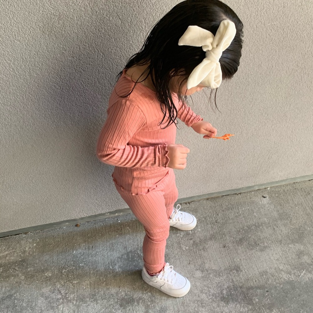 Toddler two piece pink lounge set